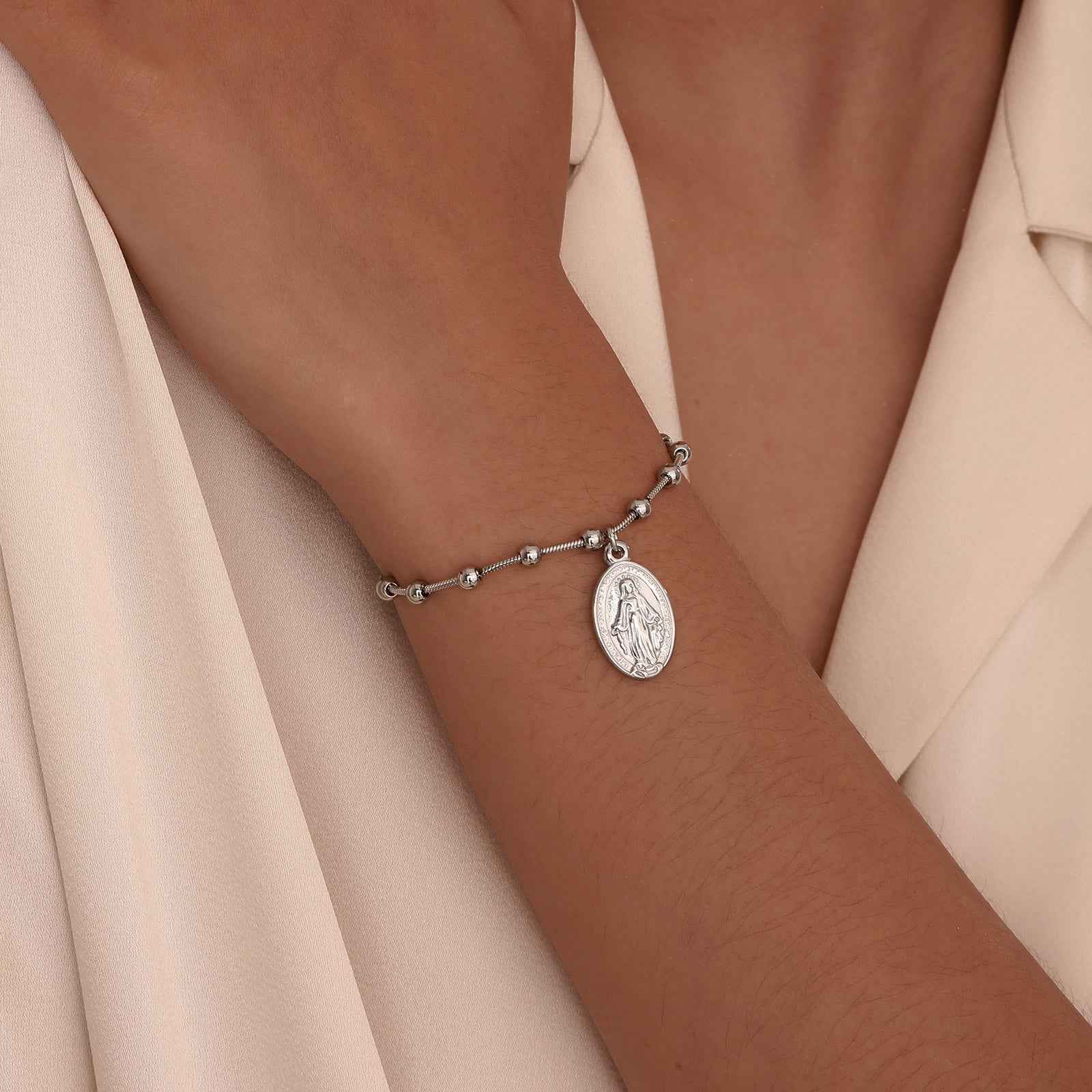 Cross Oval Stainless Steel Bracelet - VEX CLUB HOUSE