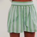 Striped Casual Elastic Pocket Beach Shorts For Women - VEX CLUB HOUSE