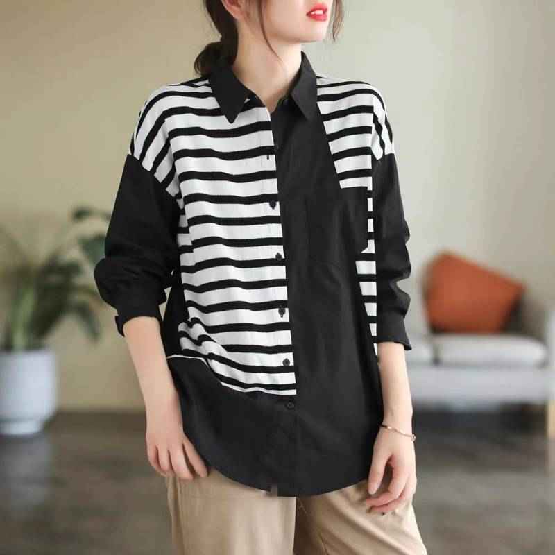 Artistic Patchwork Lightweight Cotton Casual Shirt - VEX CLUB HOUSE