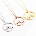 Mountain Pendant Necklace Gold Silver Minimalist Nature Snow Mountain Necklace For Women Men Fashion Adventure Jewelry Gift - VEX CLUB HOUSE