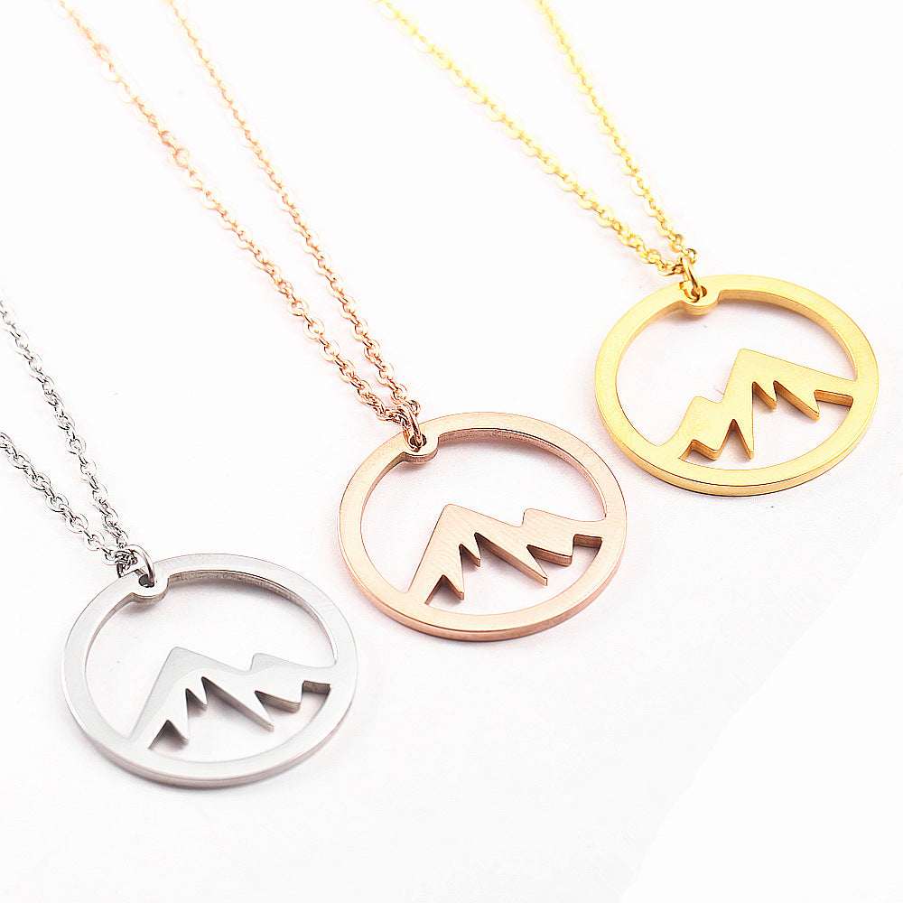 Mountain Pendant Necklace Gold Silver Minimalist Nature Snow Mountain Necklace For Women Men Fashion Adventure Jewelry Gift - VEX CLUB HOUSE