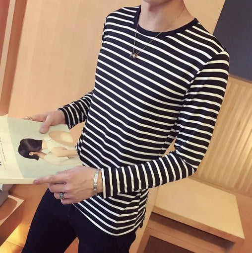 Black White Striped T-shirt Unisex Loose Oversize Extra Long Sleeve - VEX CLUB HOUSE