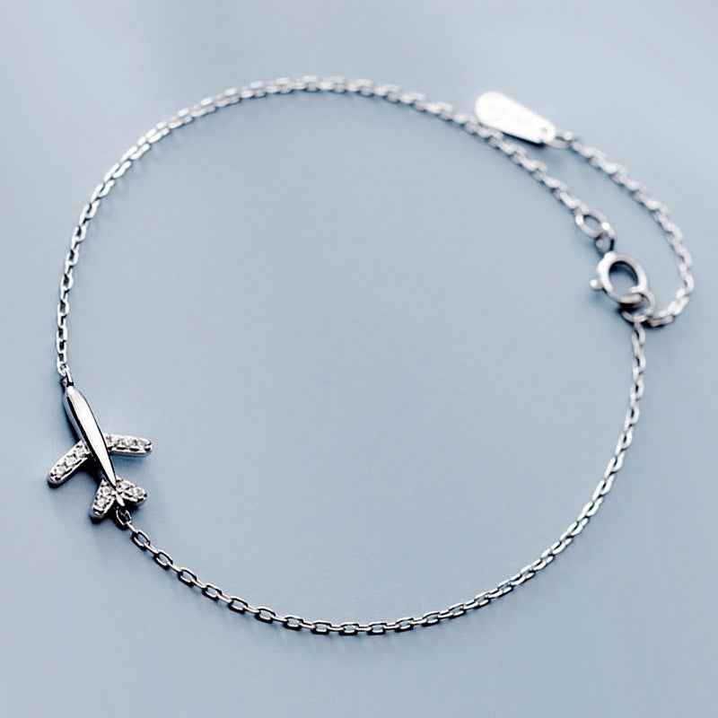Airplane Bracelet Women 925 Silver Diamond Bracelet