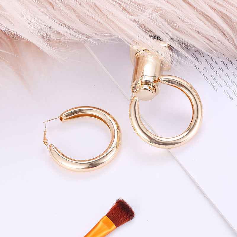 Geometric round big earrings women - VEX CLUB HOUSE