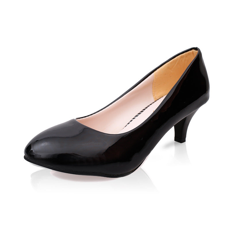 Round Toe Women's Shoes Large Size Thick Heel - VEX CLUB HOUSE