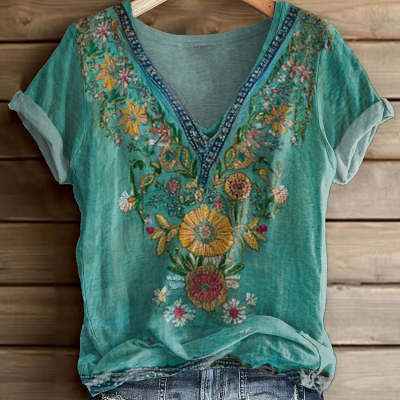 Womens Loose Casual Top With 3D Digital Print - VEX CLUB HOUSE