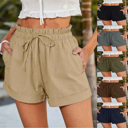 European American Summer New Solid Color Loose Casual Fashion Shorts For Women - VEX CLUB HOUSE