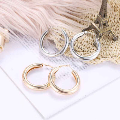 Geometric round big earrings women - VEX CLUB HOUSE