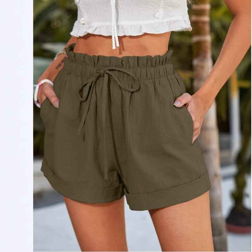 European American Summer New Solid Color Loose Casual Fashion Shorts For Women - VEX CLUB HOUSE