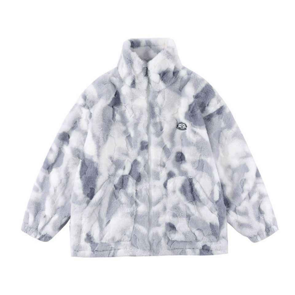 Tie-dyed Lamb Wool Coat High-quality Thick And Loose - VEX CLUB HOUSE