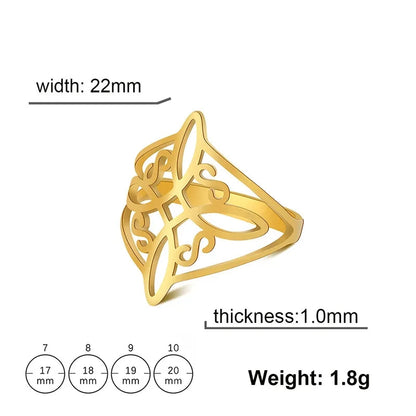 Twisted Infinity Celtic Knot Ring Irish Witch Knot Stainless Steel Rings For Women Men Witchcraft Jewelry - VEX CLUB HOUSE