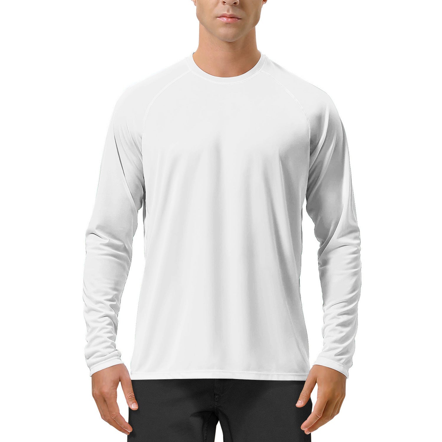 Quick-drying Solid Color Round Neck Sports Training Stretch Sun Protection Long Sleeve - VEX CLUB HOUSE