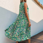 Long Abstract-print Dress For Your Vacation - VEX CLUB HOUSE