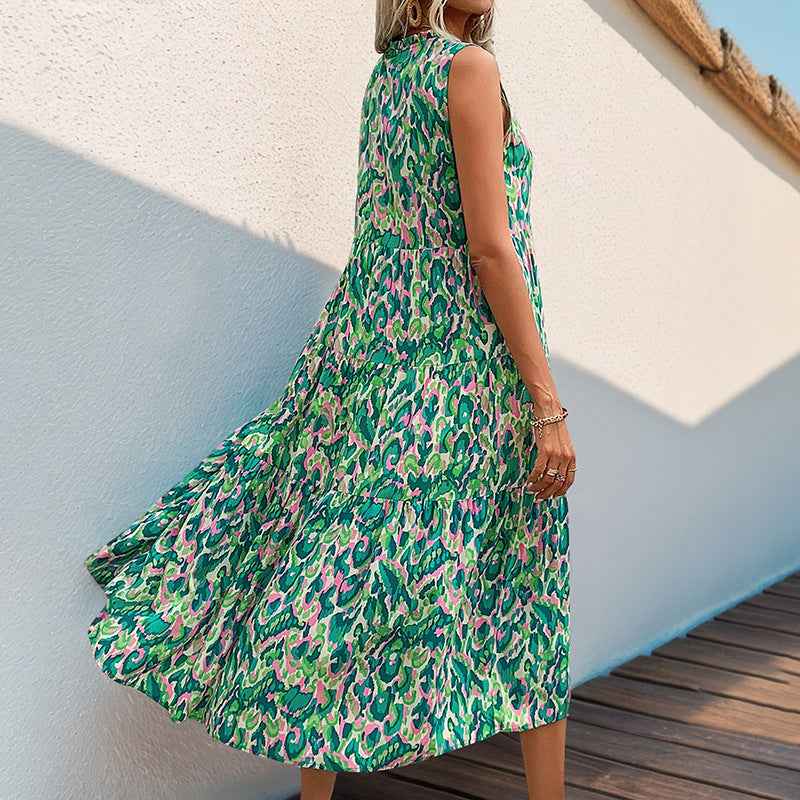 Long Abstract-print Dress For Your Vacation - VEX CLUB HOUSE