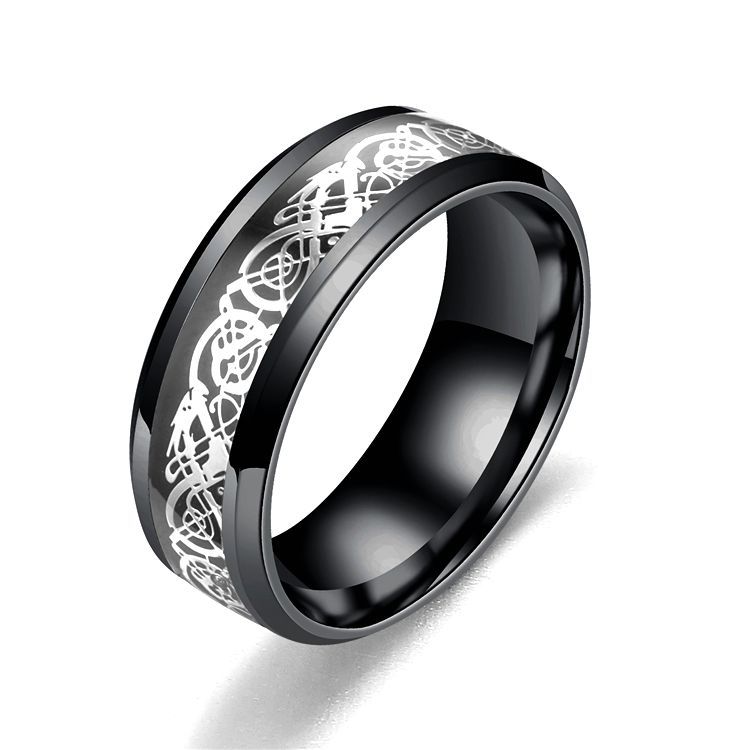 Dragon Pattern Rings Men Stainless Steel Ring Jewelry - VEX CLUB HOUSE