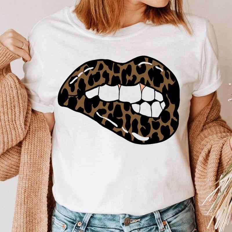 Fashion Printing Creative Color Lip Print Short Sleeve - VEX CLUB HOUSE