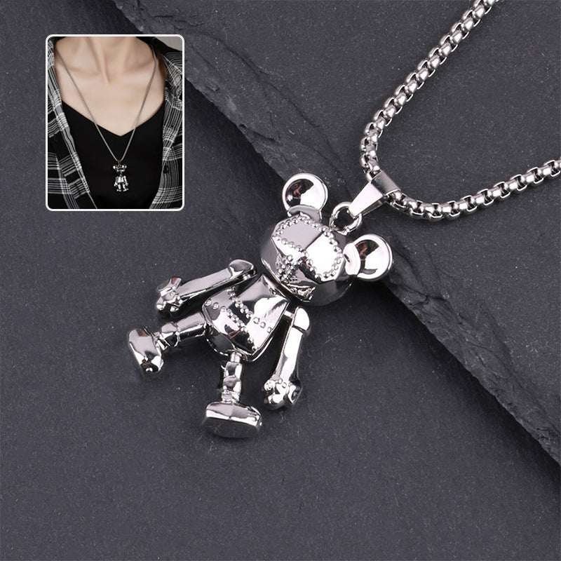 Cute Bear Necklace Fashion Personality Hip-hop Pendant Couple Versatile Fall Winter Sweater Chain Men Women Jewelry - VEX CLUB HOUSE