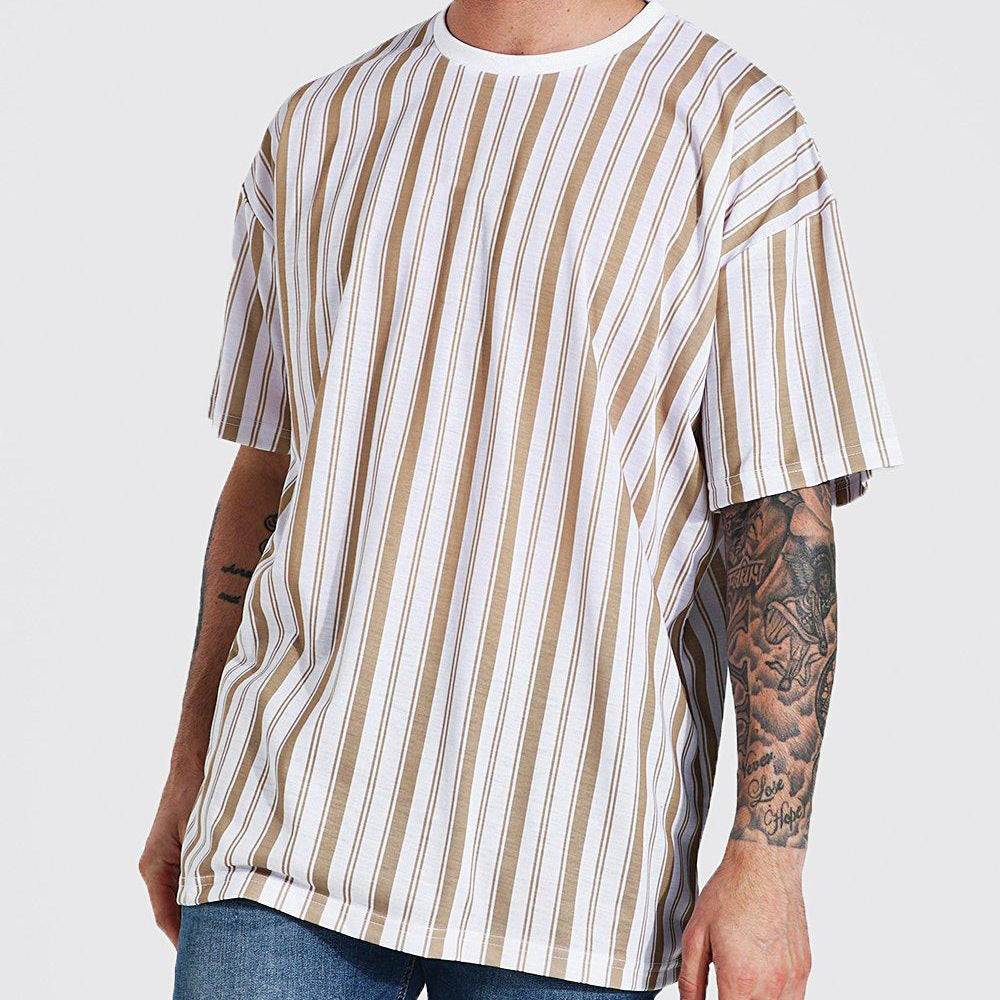 Short-sleeved 3D Printed T-shirt With Simple Stripes - VEX CLUB HOUSE
