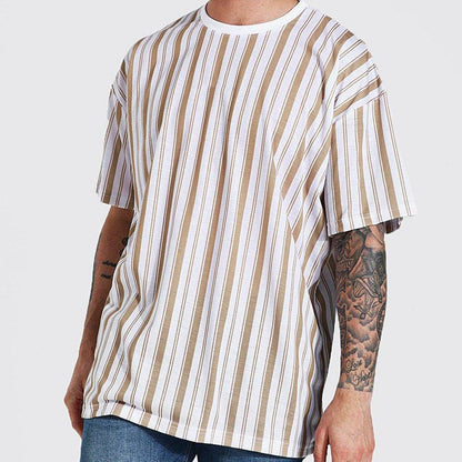 Short-sleeved 3D Printed T-shirt With Simple Stripes - VEX CLUB HOUSE