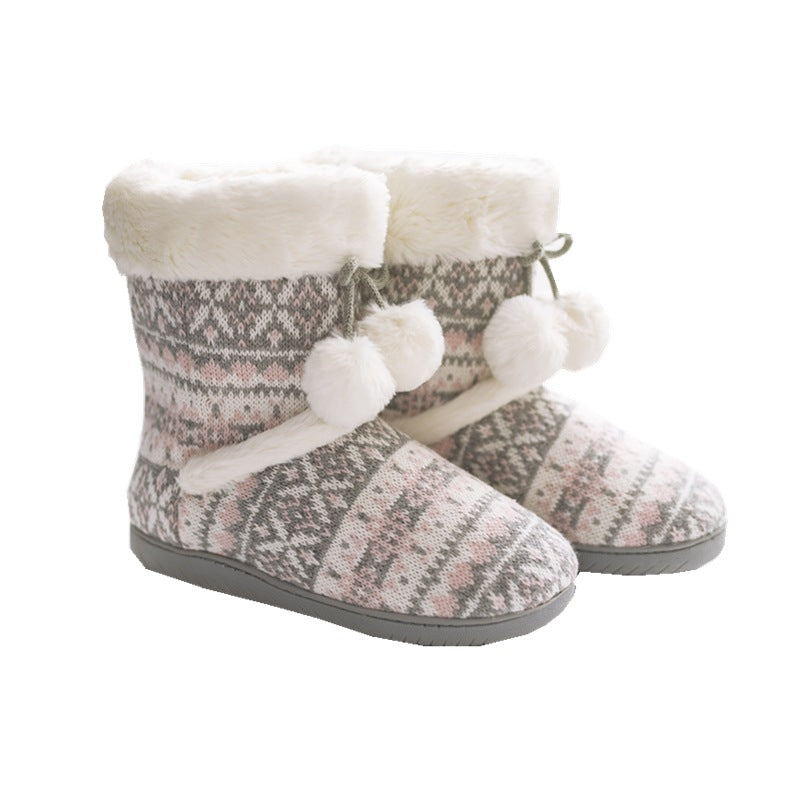 Thickened Warm Soft Sole Non-slip Waterproof Wear-resistant Women's Woolly Shoes - VEX CLUB HOUSE