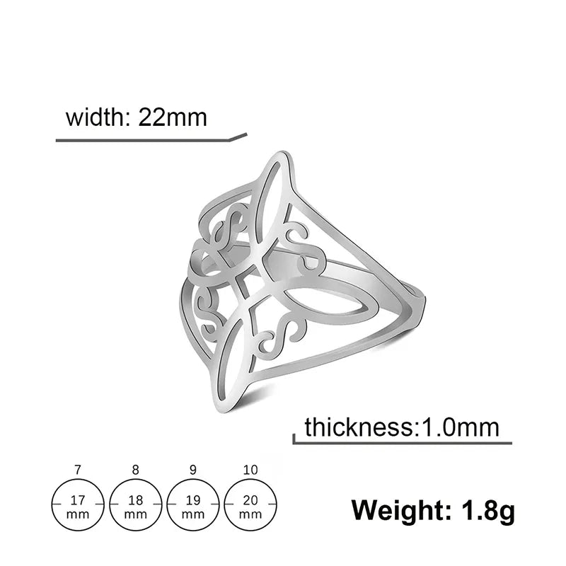 Twisted Infinity Celtic Knot Ring Irish Witch Knot Stainless Steel Rings For Women Men Witchcraft Jewelry - VEX CLUB HOUSE