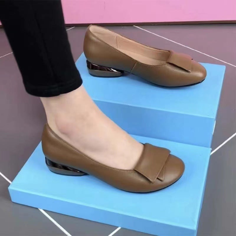 Women's Flat Bottom Leather Fashion Casual Shoes - VEX CLUB HOUSE