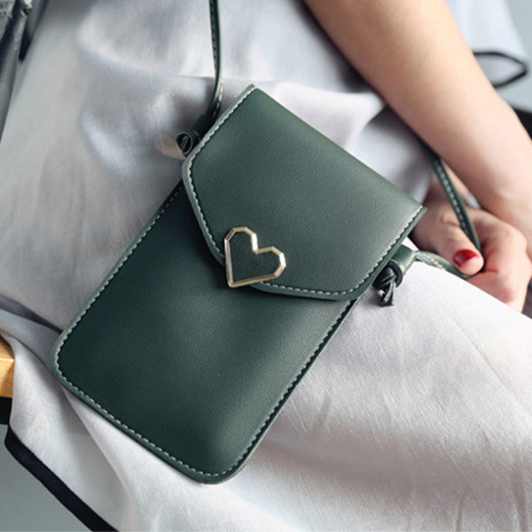 Love Buckle Mobile Phone Bags For Women Transparent Touch Screen Wallet Crossbody Shouder Bags - VEX CLUB HOUSE