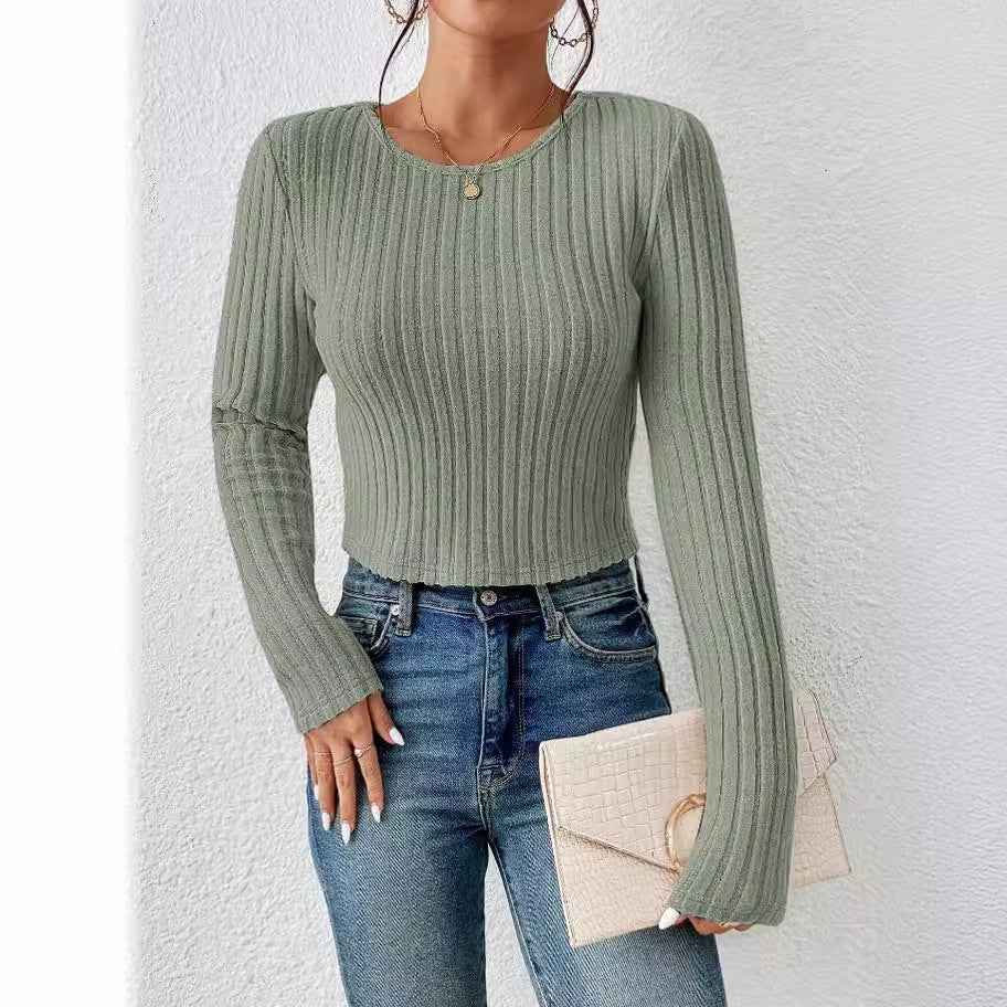 FallWinter Casual Slim-fit Solid-color Crew-neck Sweater - VEX CLUB HOUSE