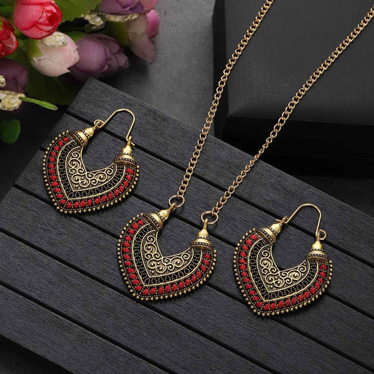 Colored Rope Winding Earrings Necklace Two-piece Set - VEX CLUB HOUSE
