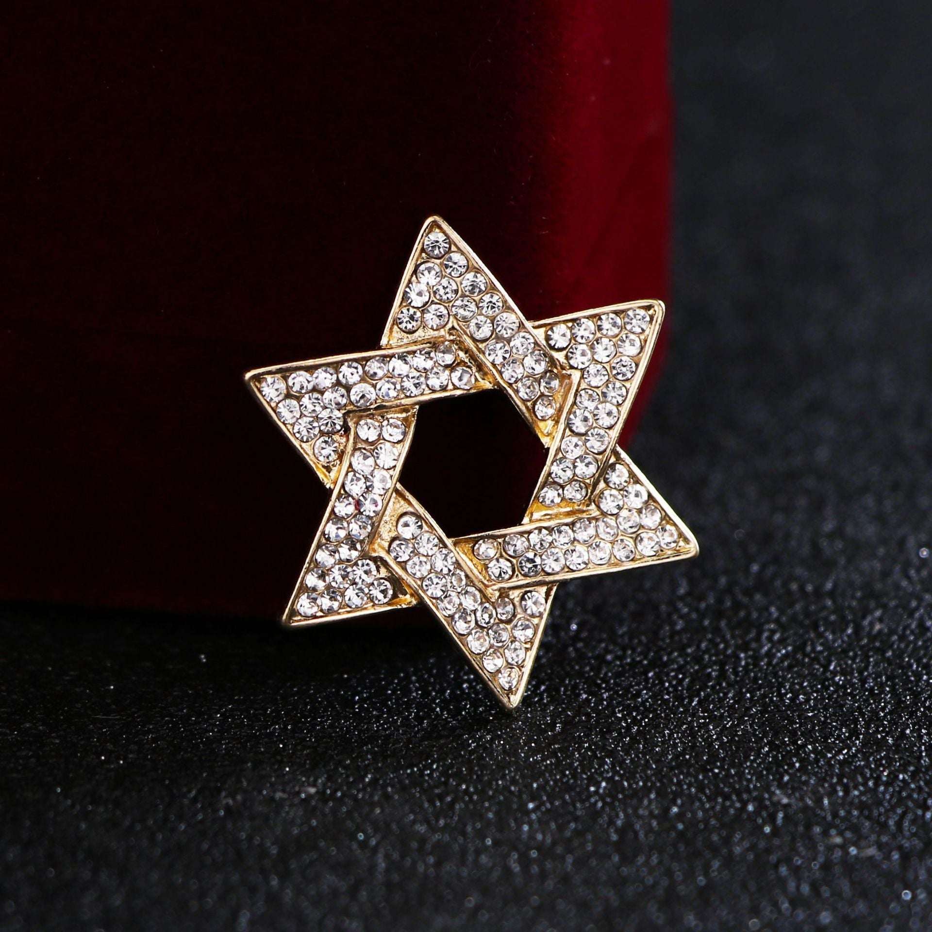 European And American Jewelry Custom-Made Six-Pointed Star Brooch Pins For Men V E X C L U B H O U S E