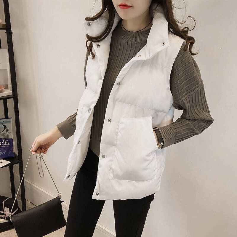 Women's Loose Short Down Cotton Vest Jacket - VEX CLUB HOUSE