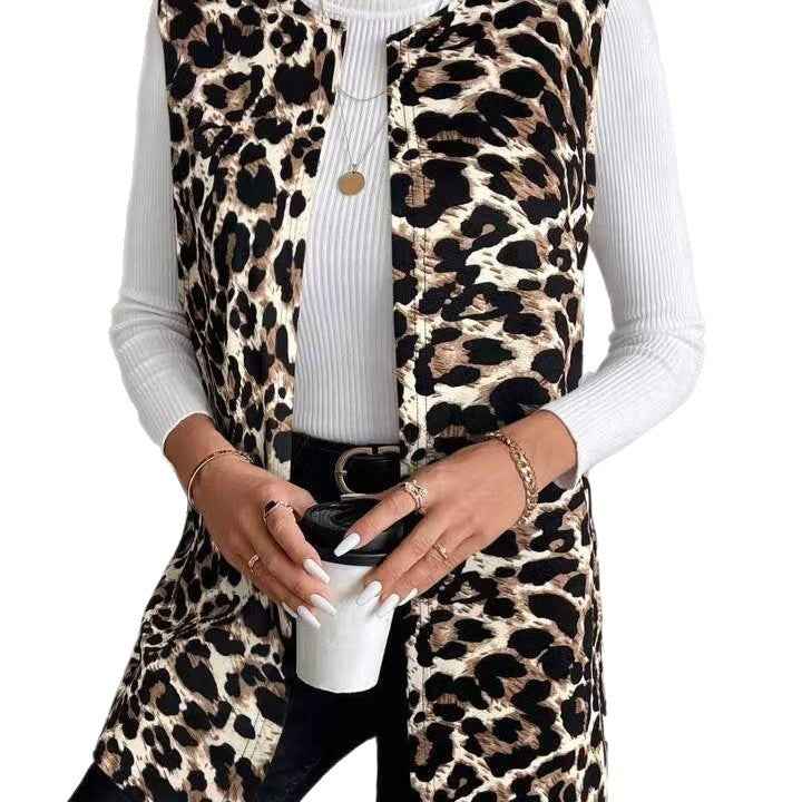Womens Stylish Casual Leopard-print Jacket - VEX CLUB HOUSE