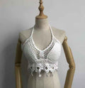 Lace-up Halterneck Exposed Vest Female Openwork Knitted Top - VEX CLUB HOUSE