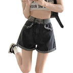 Retro Distressed High-Waist Loose Denim Shorts For Women - VEX CLUB HOUSE