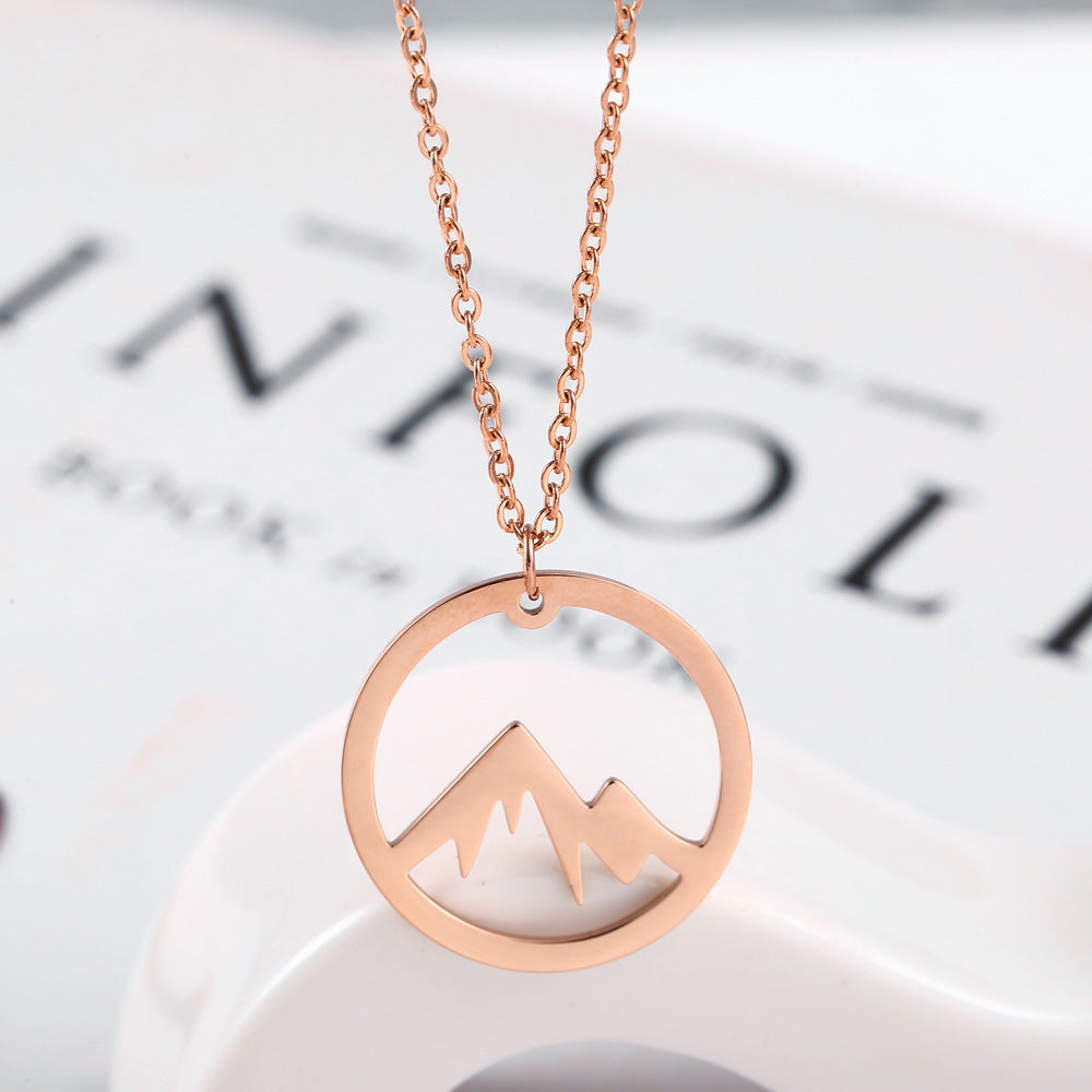 Mountain Pendant Necklace Gold Silver Minimalist Nature Snow Mountain Necklace For Women Men Fashion Adventure Jewelry Gift - VEX CLUB HOUSE