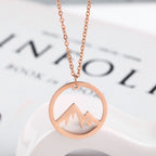 Mountain Pendant Necklace Gold Silver Minimalist Nature Snow Mountain Necklace For Women Men Fashion Adventure Jewelry Gift - VEX CLUB HOUSE