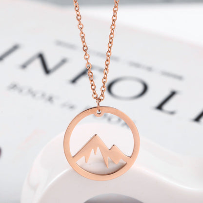 Mountain Pendant Necklace Gold Silver Minimalist Nature Snow Mountain Necklace For Women Men Fashion Adventure Jewelry Gift - VEX CLUB HOUSE