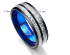Wedding Band 8mm Width Men Women Rings Accessories Black Blue Tungsten Carbide Rings Couple Anillos Fashion Jewelry - VEX CLUB HOUSE