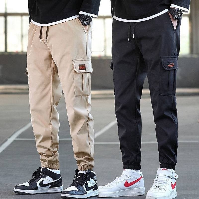 Men's Loose All-match Multi-pocket Wear-resistant Solid Color Ankle Banded Working Pants - VEX CLUB HOUSE