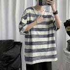 Couple Cotton Striped Short Sleeves - VEX CLUB HOUSE