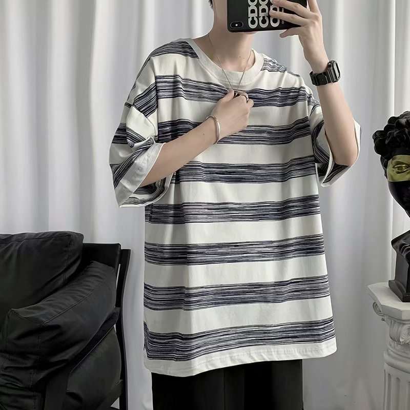Couple Cotton Striped Short Sleeves - VEX CLUB HOUSE