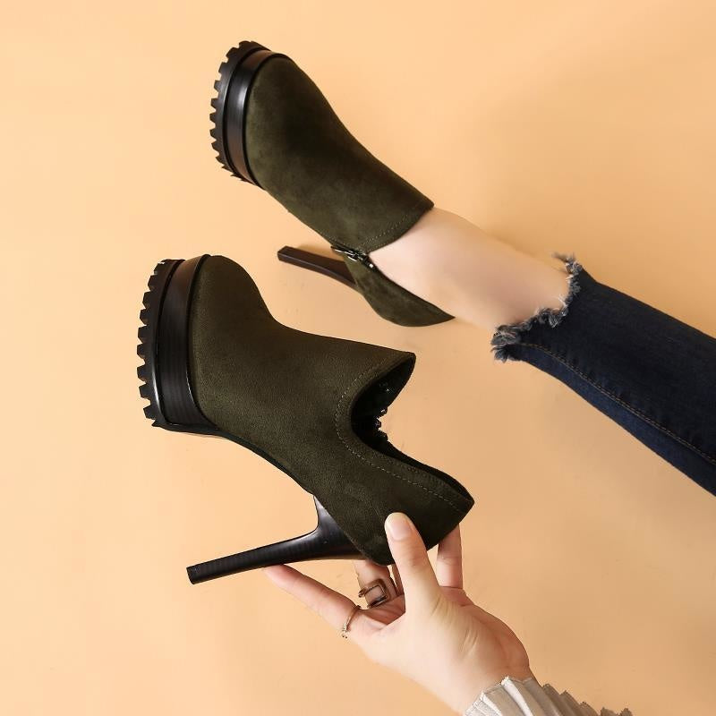 Women's Platform Round Toe Versatile Stiletto Shoes - VEX CLUB HOUSE