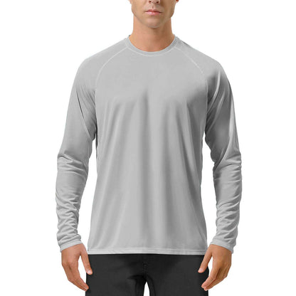 Quick-drying Solid Color Round Neck Sports Training Stretch Sun Protection Long Sleeve - VEX CLUB HOUSE