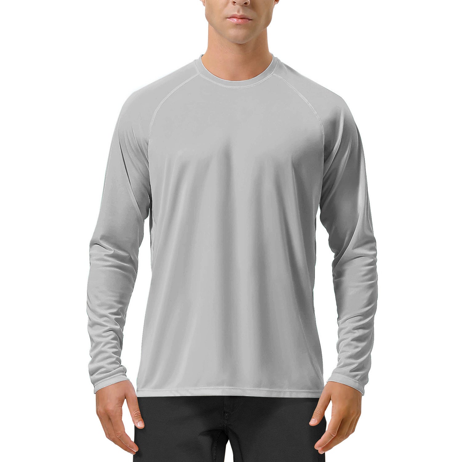 Quick-drying Solid Color Round Neck Sports Training Stretch Sun Protection Long Sleeve - VEX CLUB HOUSE