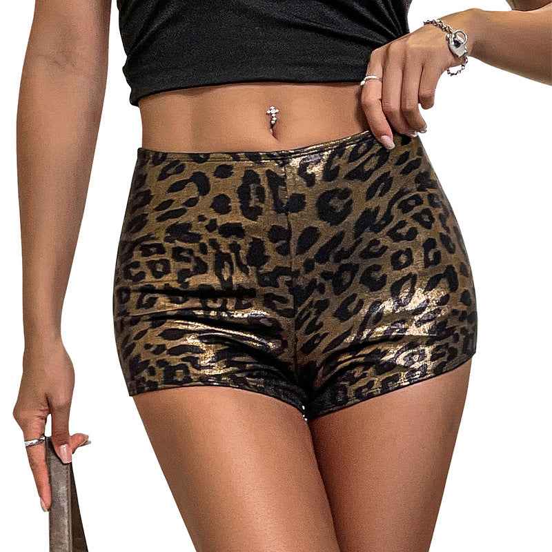 European And American Sexy Shorts Low Waist Irregular Leopard Print Hot Pants For Women - VEX CLUB HOUSE