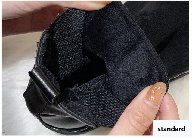 British style black platform stretch boots - VEX CLUB HOUSE