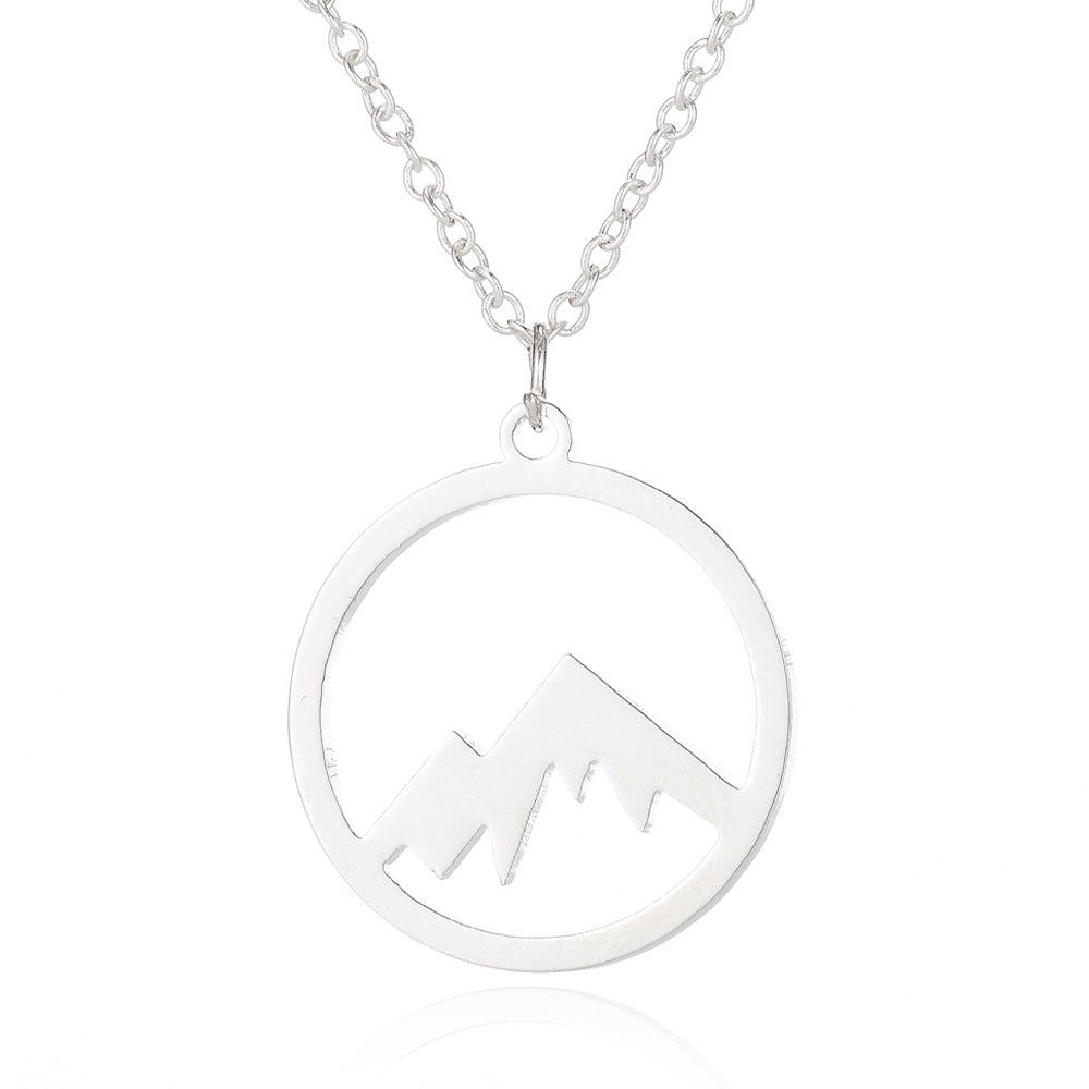 Mountain Pendant Necklace Gold Silver Minimalist Nature Snow Mountain Necklace For Women Men Fashion Adventure Jewelry Gift - VEX CLUB HOUSE