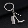 European and American jewelry fashion hairdresser hairdressing tools gold and silver alloy men and women gift key chain wholesale V E X C L U B H O U S E