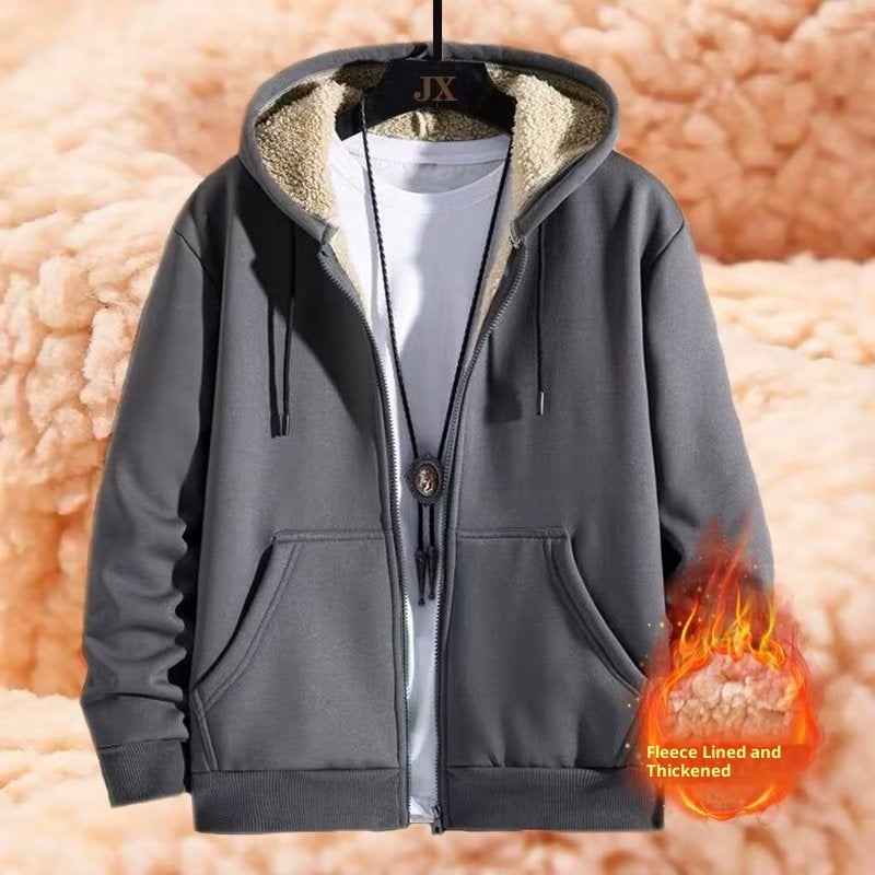 Women's Simple Solid Color Cold-proof Warm Berber Fleece Hooded Jacket - VEX CLUB HOUSE