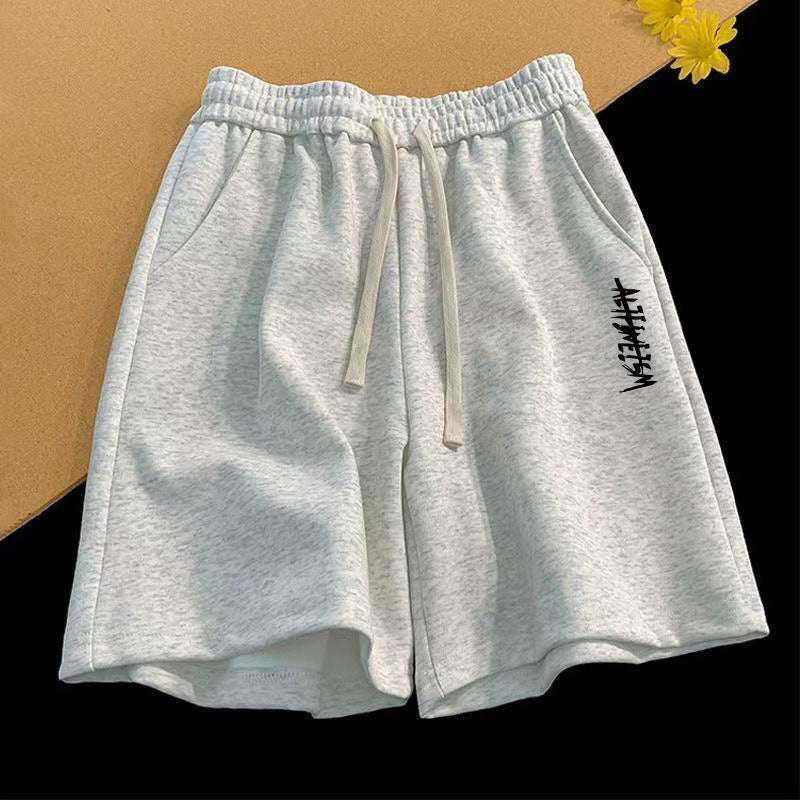 Vintage Letter Print Loose Summer New Straight Shorts Men - VEX CLUB HOUSE